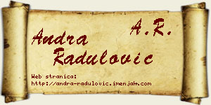 Andra Radulović vizit kartica